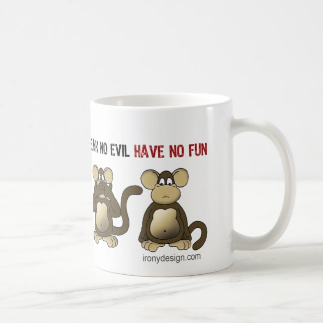 4 Wise Monkeys Humour Coffee Mug (Right)