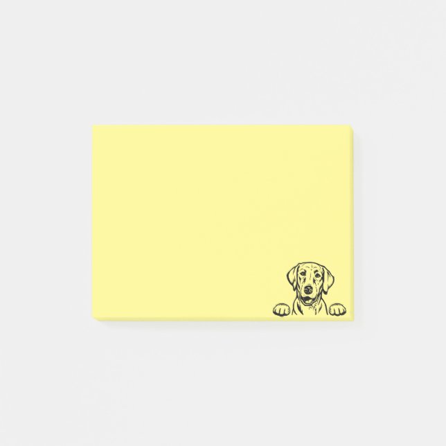 4”x3” Yellow Post-Its featuring Black Lab Post-it Notes (Front)