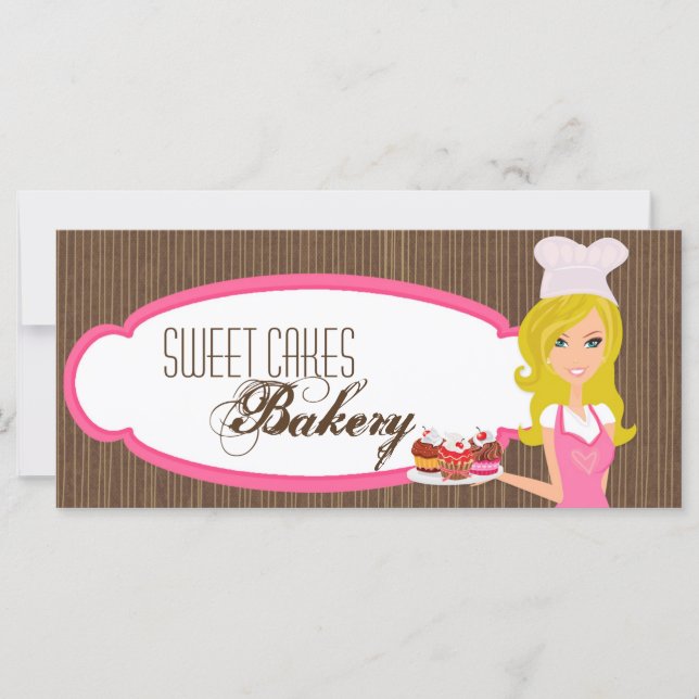 4"x9" Gift Certificate Blonde Baker Pink Cup Cakes (Front)