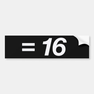4 x 4 equals 16 bumper sticker