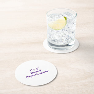 4" x 4" Round Paper Coaster
