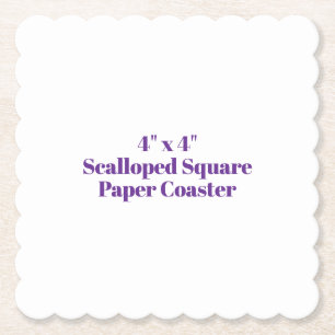 4" x 4" Scalloped Square Paper Coaster