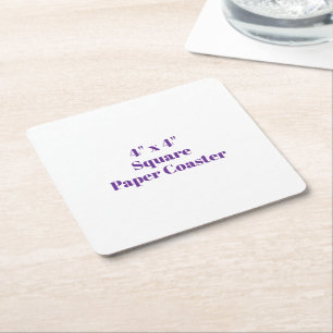 4" x 4" Square Paper Coaster