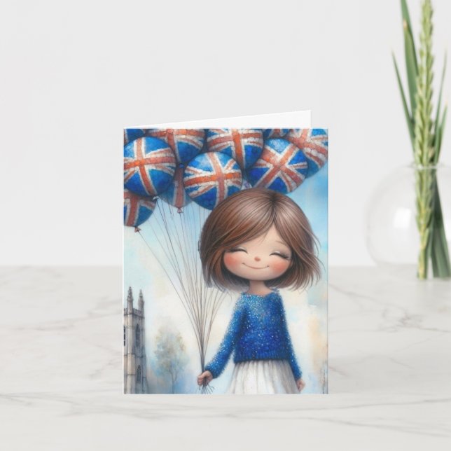 4 x 5.6 Folded Greeting Card-Customisable-British  Card (Front)