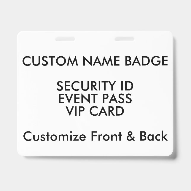 4" x 5" Custom Name Badge, ID Card Blank Template Badge (Front)