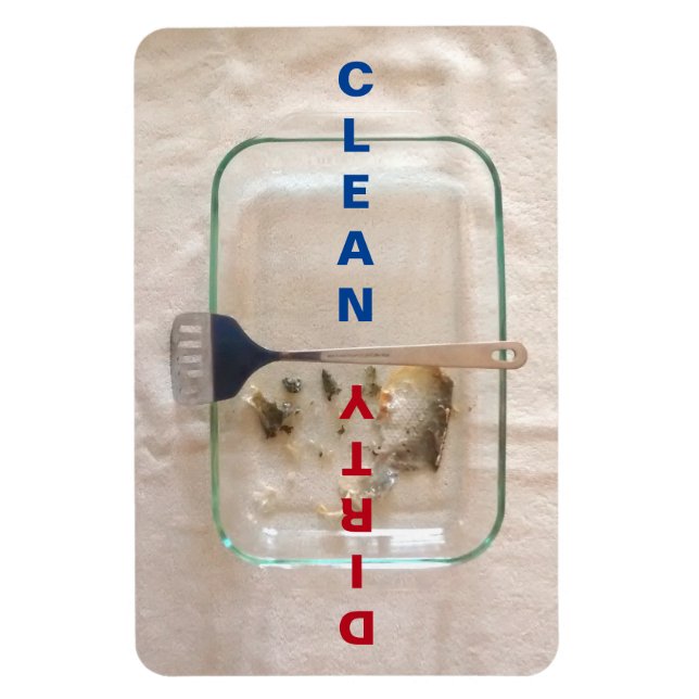 4" x 6" Clean/Dirty Baking Pan Vertical Text Magnet (Vertical)