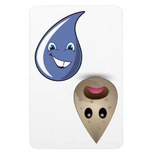 4" x 6" Clean/Dirty Water Droplets No Text Magnet