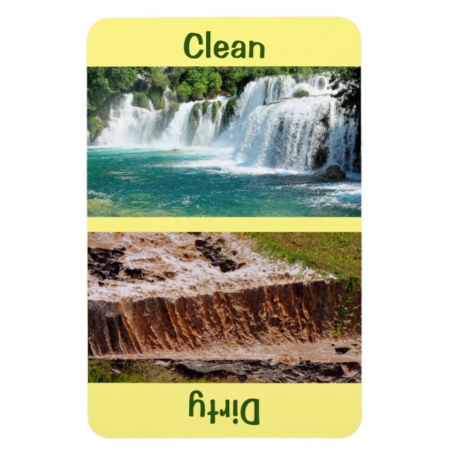 4" x 6" Clean/Dirty Waterfall Dishwasher Magnet (Vertical)