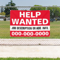 4' X 6' Help Wanted Banner