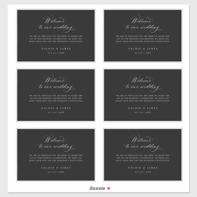 4 x 6 Welcome Gift Box Labels Hotel Bag Stickers (Sheet)
