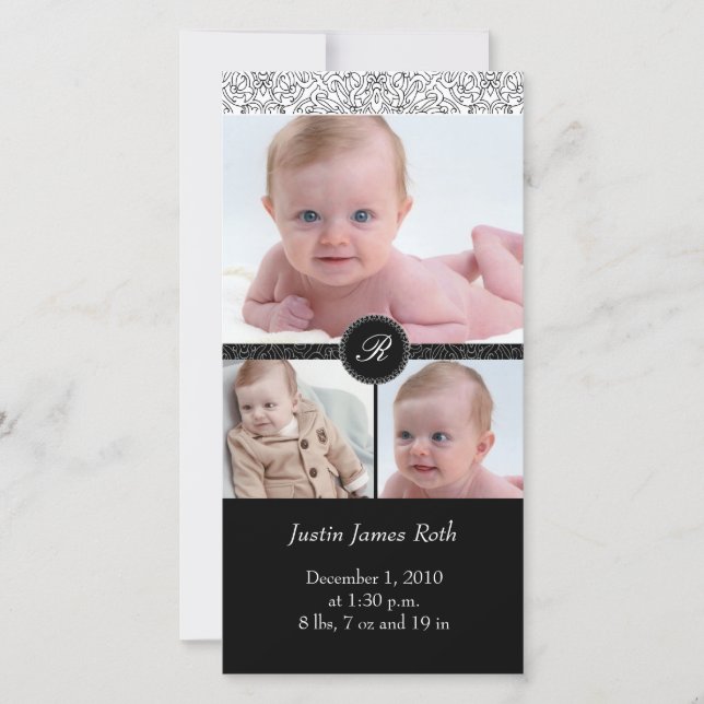 4 x 8 Photo Card Elegant White (V) (Front)