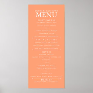 4" x 9" Cantaloupe Wedding Menu Poster