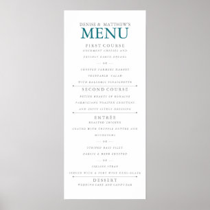 4" x 9" Harbour Blue  Menu Poster