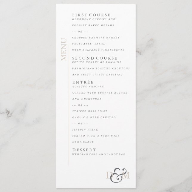 4" x 9" Perfectly Pale Menu (Front)