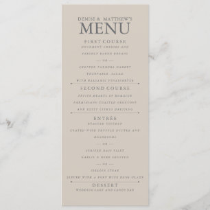 4" x 9" Perfectly Pale Wedding Menu