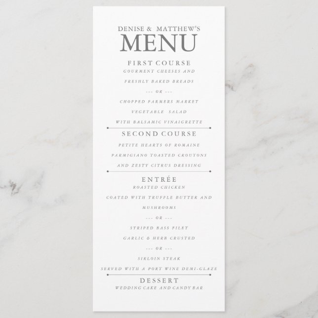4" x 9" Poppy Seed  Menu (Front)