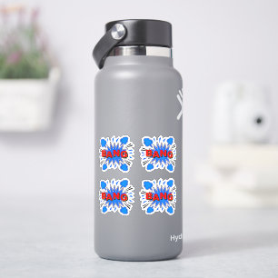 4 x BANG Burst Pop Art Red Blue 4" Vinyl