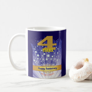 4 Year CUSTOM Recovery Anniversary Bold Numeral Coffee Mug