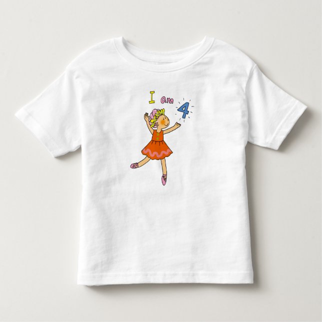 4 year old ballerina toddler T-Shirt (Front)
