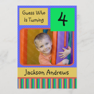 4 Year Old Birthday Party Invitations BOY