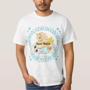 4 year old Birthday Unicorn  birthday custom T-Shirt