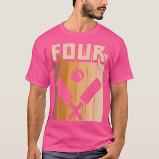 4 Year Old Cricket Birthday Boy Girl 4Th Birthday T-Shirt