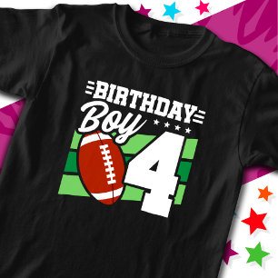 4 Year Old Football Party Theme 4th Birthday Boy T-Shirt