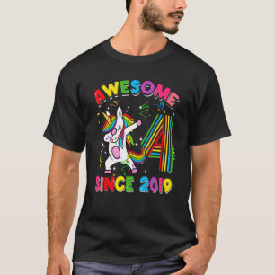 4 Year Old Gifts Dabbing Unicorn Rainbow 4th Birth T-Shirt