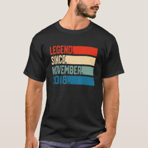 4 Year Old Legend Since November 2018 4th Birthda T-Shirt
