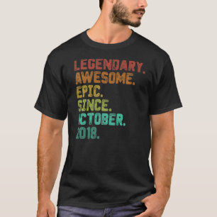 4 Year Old Legend Since October 2018 4th Birthday T-Shirt