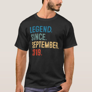 4 Year Old Legend Since September 2019 4th Birthda T-Shirt