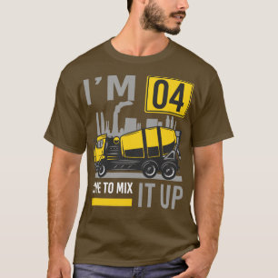 4 year old Time To Mix It Concrete Mixer Truck 4th T-Shirt
