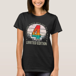 4 Year Old Vintage 2018 Retro 4th Birthday T-Shirt