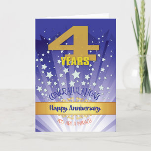 4 Year Recovery Anniversary Bold Numeral Card