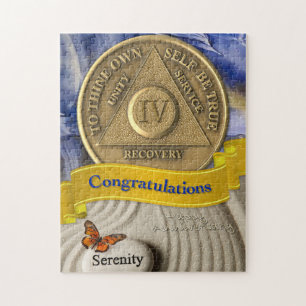 4 Year Sober Recovery Congratulations Serenity Jigsaw Puzzle