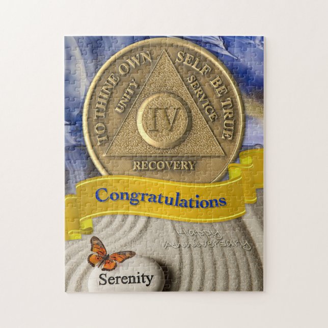 4 Year Sober Recovery Congratulations Serenity Jigsaw Puzzle (Vertical)