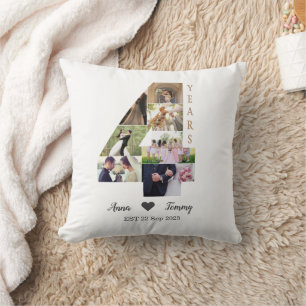 4 Year Wedding Anniversary Cushion