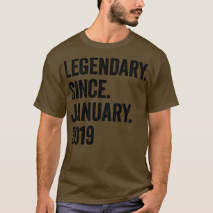 4 Years Legendary Since January 2019 4th Birthday T-Shirt
