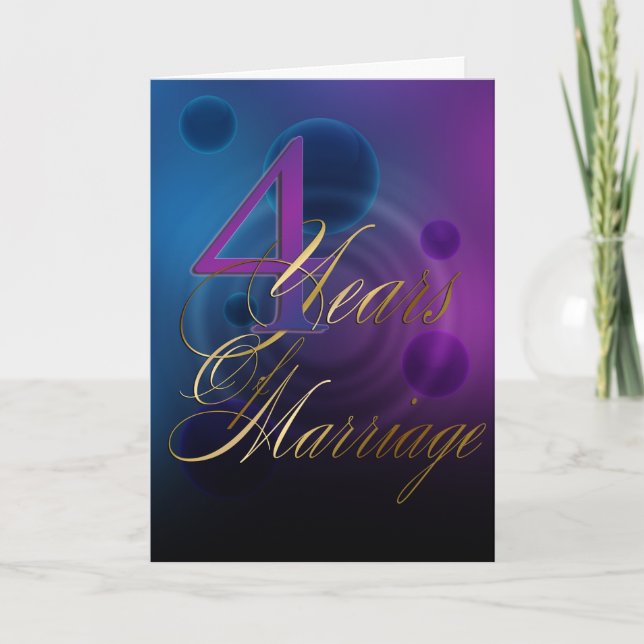 4 Years of Marriage  (anniversary card) Card (Front)