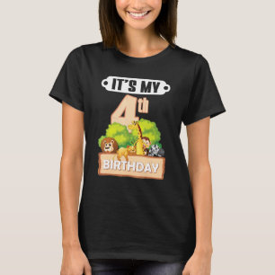 4 Years Old  4th Bday  Zoo Animal  It's My 4th Bir T-Shirt