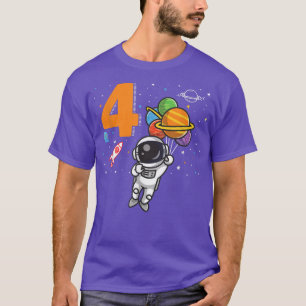 4 Years Old Birthday Boy 4th Birthday Astronaut Ou T-Shirt