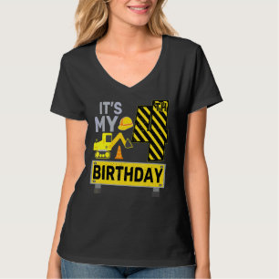 4 Years Old Boy It's My 4th Birthday Construction T-Shirt