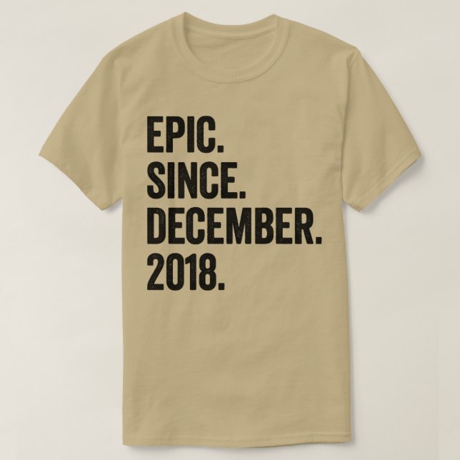 4 Years Old December 2018 4th Birthday T-Shirt (Design Front)
