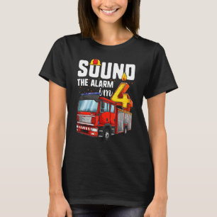 4 Years Old Firetruck Birthday Toddler Firefighte T-Shirt