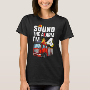 4 Years Old Firetruck Shirt, Birthday Toddler Fire T-Shirt