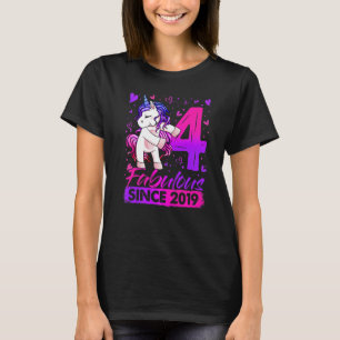 4 Years Old Flossing Unicorn 4th Birthday Girl Par T-Shirt