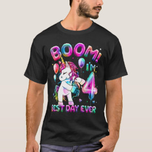 4 Years Old Flossing Unicorn Gifts 4th Birthday Gi T-Shirt