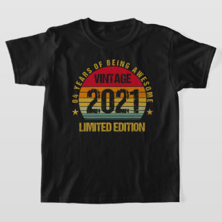 4 Years Old Fourth 2021 Vintage 4th Birthday Kids T-Shirt