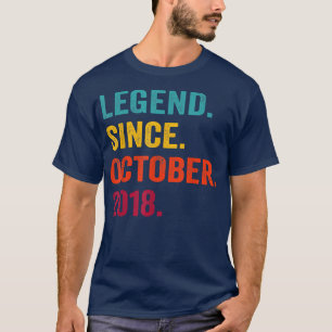 4 Years Old Gifts Legend Since October 2018 4th Bi T-Shirt