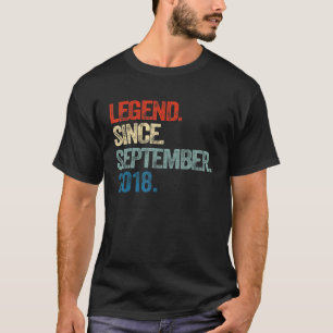 4 Years Old  Legend Since September 2018 4th Birth T-Shirt